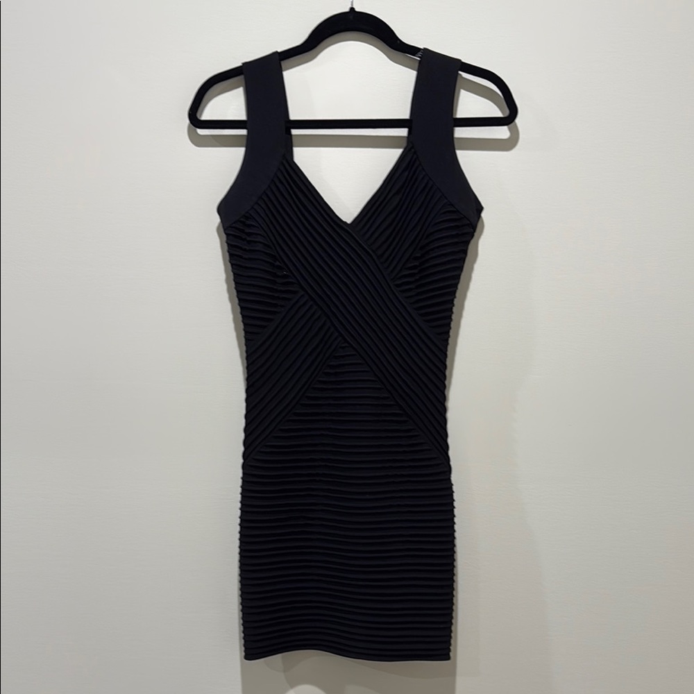 Calvin Klein Black Ribbed Bodycon Minidress